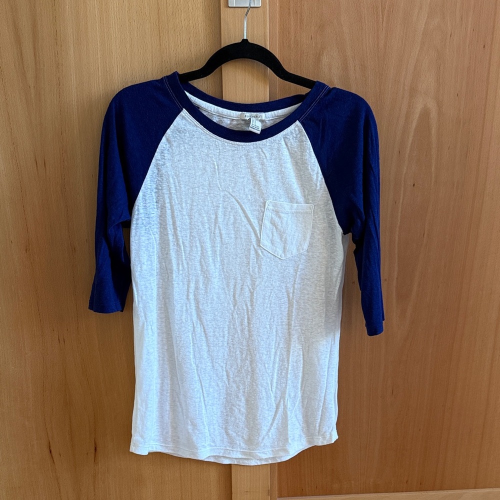 Blue and White Raglan Shirt